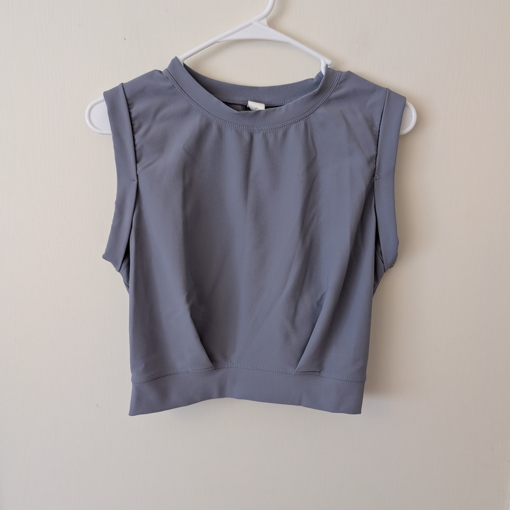 Halara Womens Small Sleeveless Crop Top Purple Activewear Athleisure Sportswear